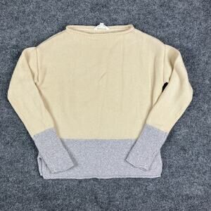 Athleta Sweater Women's XS Cream Gray Colorblock Crewneck Long Sleeve Casual